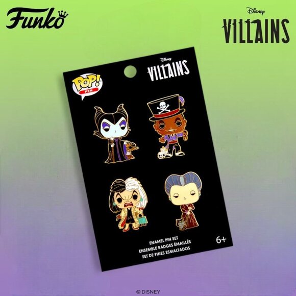 Funko Pop! Pin Villains 4 Pin Set - Picture 1 of 3